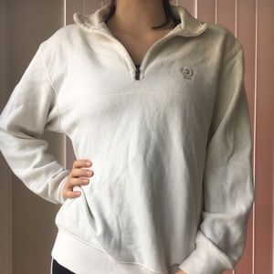 White Izod Quarter Zip Sweater
